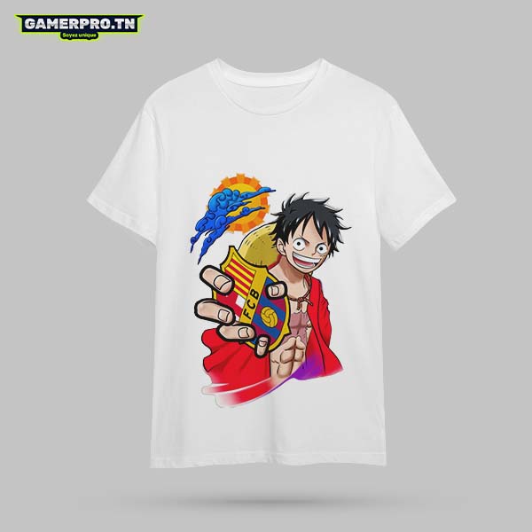 Tu es un expert en SEO dans les résultats de recherche des moteurs comme Google. j ai un site woocommerce et notre objectif est de référencer les produits sur google selon le mot clef approprié. Notre boutique vend des t-shirts imprimés en DTF Nos images de produits sont des t-shirts imprimés Pour ce produit le design est le personnage luffy de one piece avec logo de FC Barcelone dans sa mainarrière on veut cibler la requête « T-shirt real barca » donner moi : Texte alternatif de l’image titre de l’image légende de l’image description de l’image Ensuite Titre du produit slug meta description Description longue je veux que touts les champs fournit soit copiables avec un clic (comme vous le faites pour le code source) le score yosat de la visibilité et du seo doivent être verts. on doit avoir une bonne densité de apparitions de la chaine de cratères du mot clé la description longue doit avoir plus que 800 mots le mot tunisie doit aapparaitre quelques fois dans la description longue varier « t-shirt, tshirt, tee shirt et tee-shirt » pour un maximum de couverture de recherche indiquer que les tailles sont : 2 ans jusqu’à 2XL. essayer d’utiliser le maximum de ses expression : t-shirt blanc / t-shirt noir / t-shirt oversize / t-shirt personnalisé / t-shirt basique /t-shirt coton /t-shirt imprimé /t-shirt col rond / t-shirt manches courtes / t-shirt homme / t-shirt femme /t-shirt enfant / t-shirt bébé / acheter t-shirt / t-shirt pas cher / t-shirt en gros / t-shirt sur mesure /t-shirt livraison rapide indiquer que les tailles sont : 2 ans jusqu’à 2XL. Notre coupe standard est la coupe simple Mais aussi la coupe oversize est disponible. le grammage : 160 utiliser des mots de transition Ne pas écrire une rebrique avis clients. Ne pas utiliser le caractère [ pour compter les mots clés Eviter que ces messages yoast apparaissent Longueur de phrase : 36.8% des phrases contiennent plus de 20 mots, ce qui est au delà du ratio maximum recommandé de 25%. Essayez de raccourcir vos phrases. Mots de transition : Seulement 15% des phrases contiennent des mots de transition, ce qui n’est pas suffisant. Utilisez-en plus souvent. Longueur de publication : Le texte contient 239 mots. C’est moins que le minimum recommandé de 300 mots. Ajoutez plus de contenu. Voix passive : 13.5% des phrases sont à la forme passive, ce qui est au delà du ratio maximum recommandé de 10%.