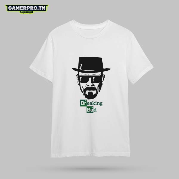 T-shirt Breaking Bad avec Walter White et le logo de la série