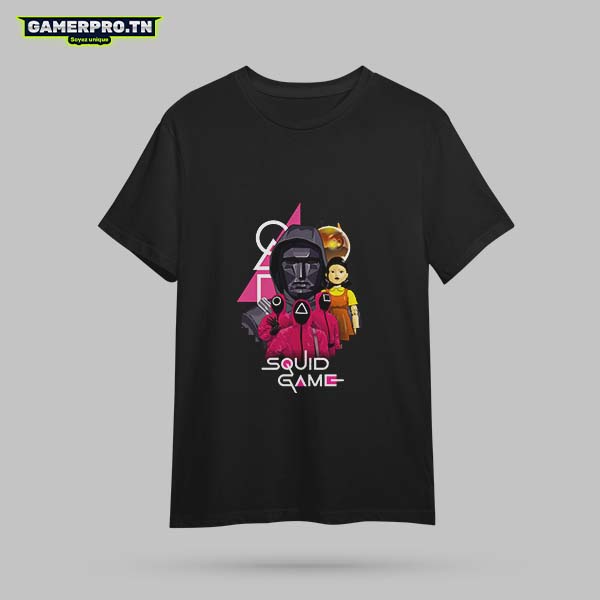 T-shirt Squid Game avec le symbole du cercle, du triangle et du carré