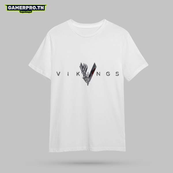 T-shirt Vikings avec un casque et des haches