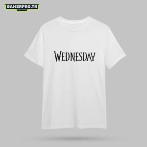 T-shirt Wednesday avec Wednesday Addams et son expression emblématique