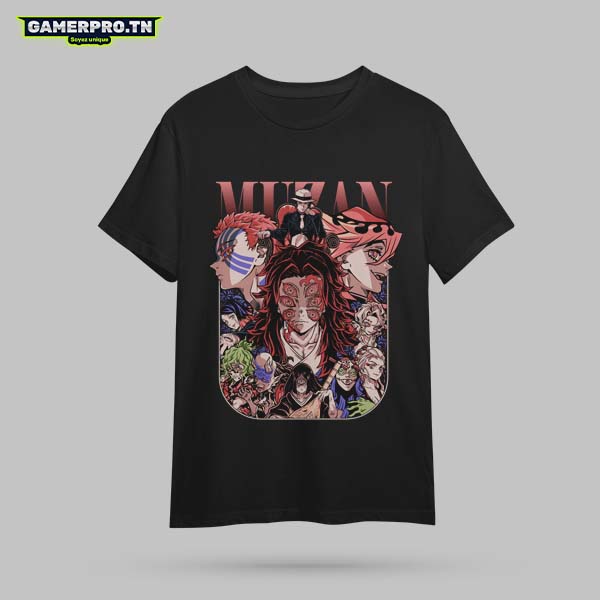 T-shirt Muzan homme femme enfant avec design imprimé du roi des démons et tous les autres démons de Demon Slayer, modèle disponible en coupe simple ou oversize