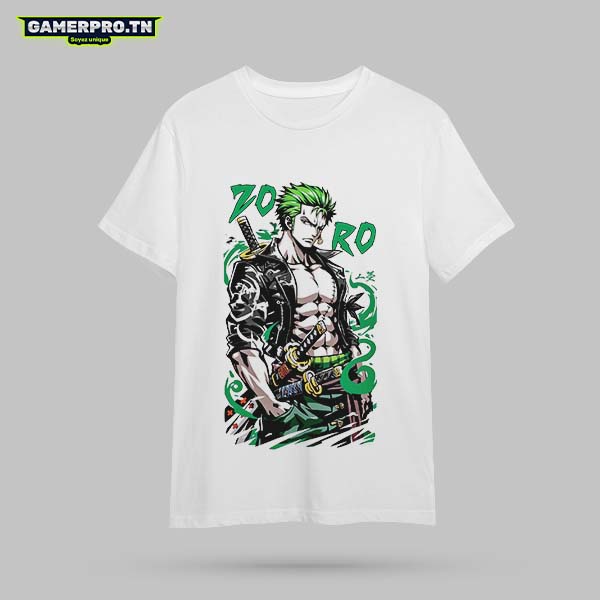 T-shirt Zoro One Piece design manga